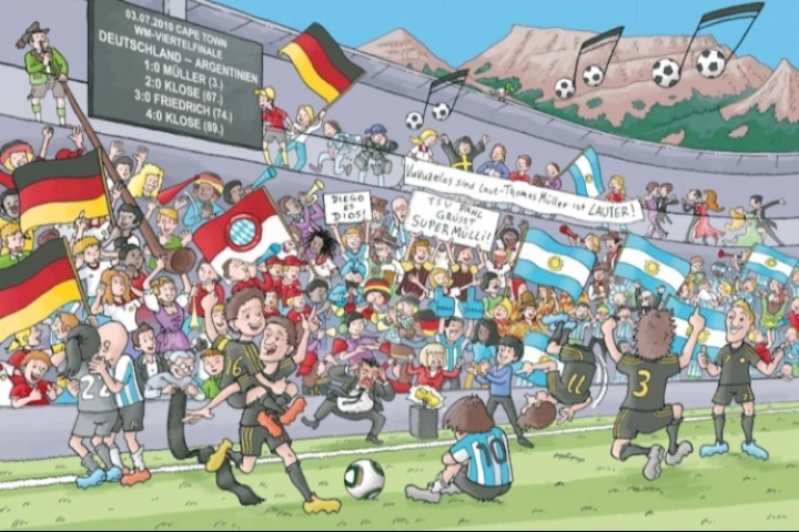 梅西、内马尔..👀彩蛋自寻！体图：穆勒发布“找彩蛋”儿童图书