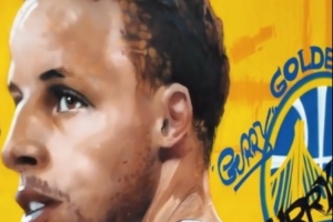 打卡地点！重庆出现库里涂鸦墙 地铁车身广告也换成了库里