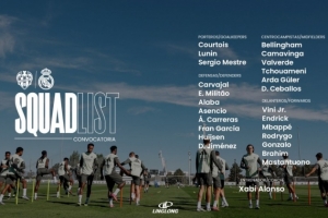 皇马公布战莱万特大名单：姆巴佩、维尼修斯领衔锋线，阿诺德缺阵